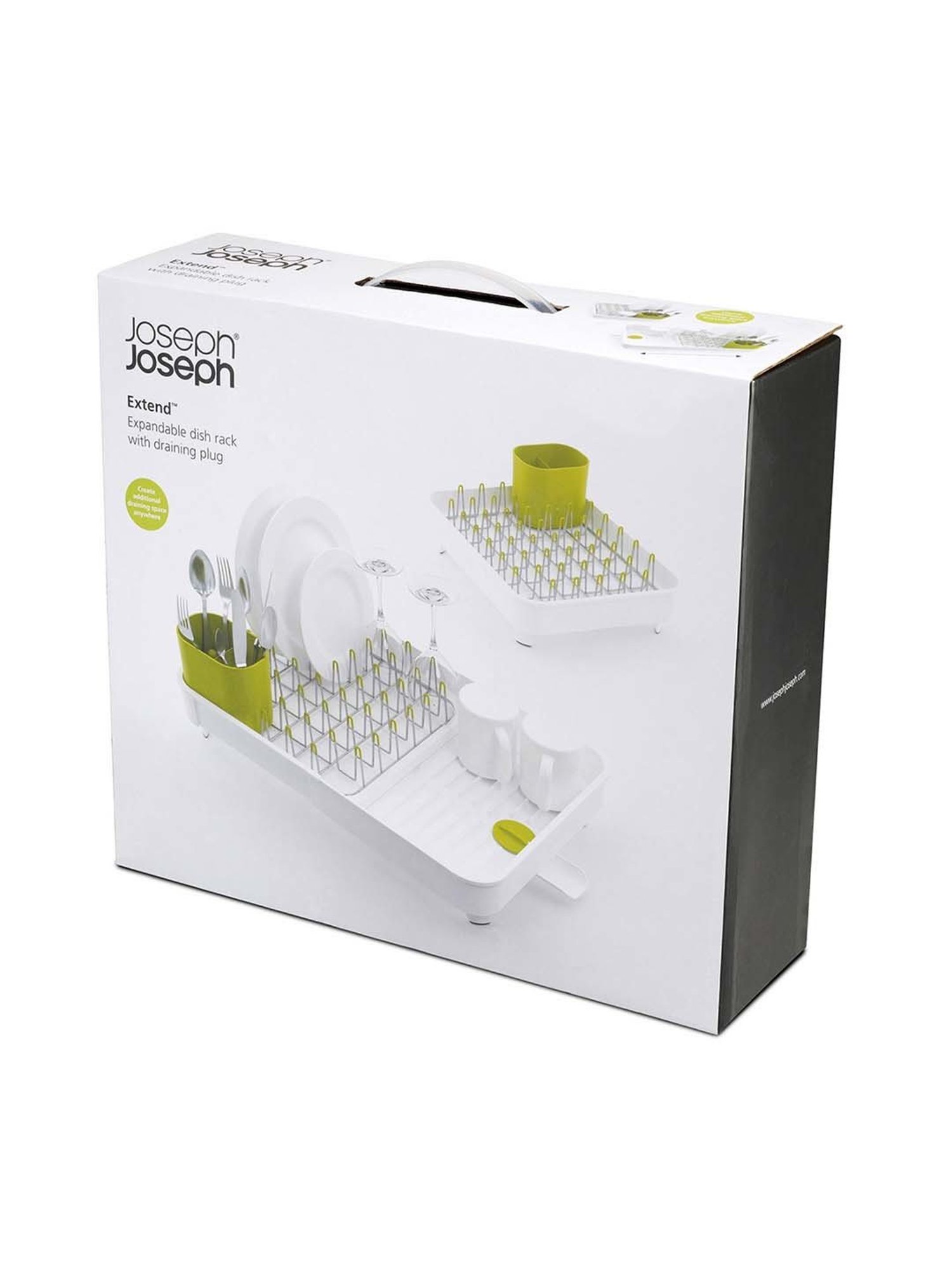 Joseph Joseph White & Green Plastic 36.5 cm Expandable Dish Rack - Set of 1