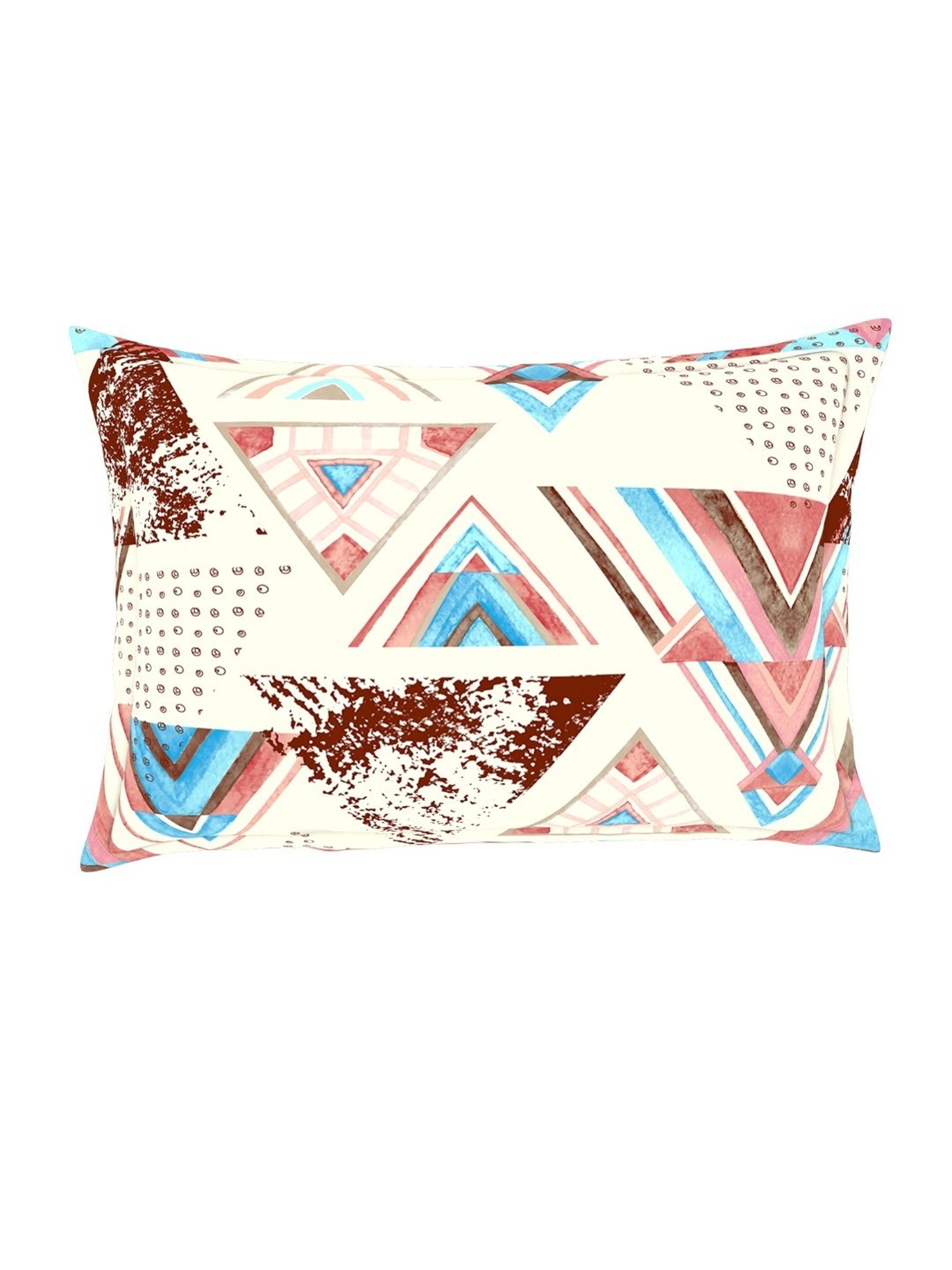 Welspun Geometric Multicolor Cotton Single Bedsheet with Pillow Cover