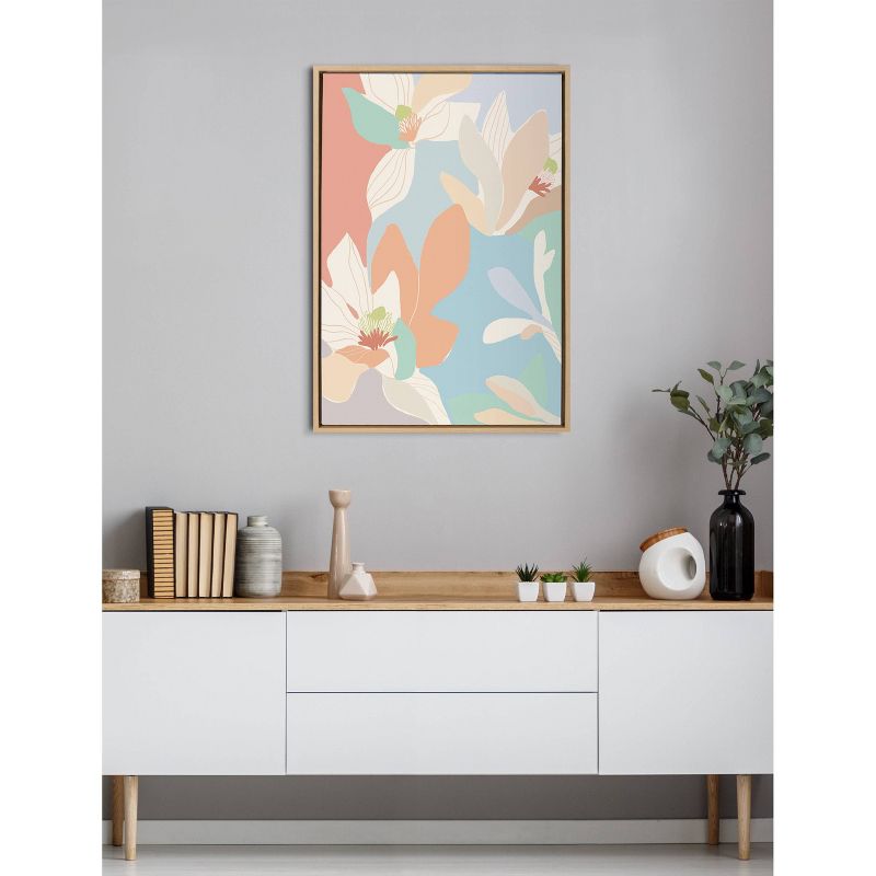 23" x 33" Sylvie Spring Magnolia Framed Canvas by Kasey Free Natural - Kate & Laurel All Things Decor