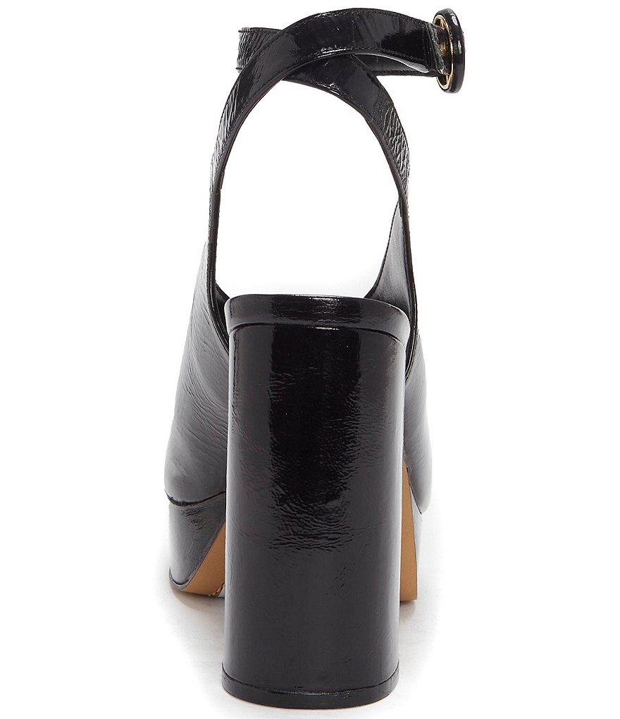 Vince Camuto Somerson Crinkle Patent Leather Platform Ankle Strap Sandals