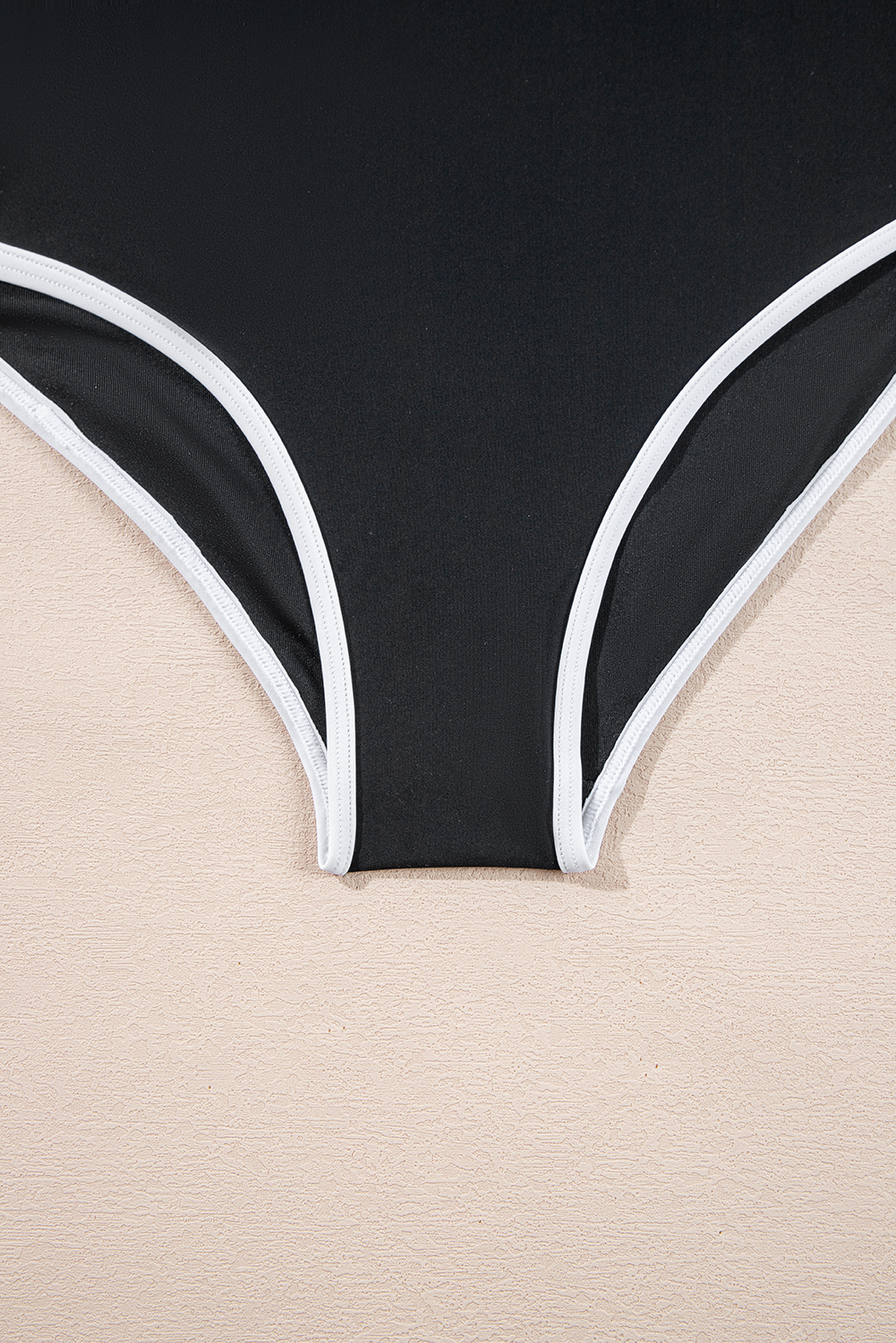 Black Plant Print Zip Front Half Sleeve One Piece Swimsuit