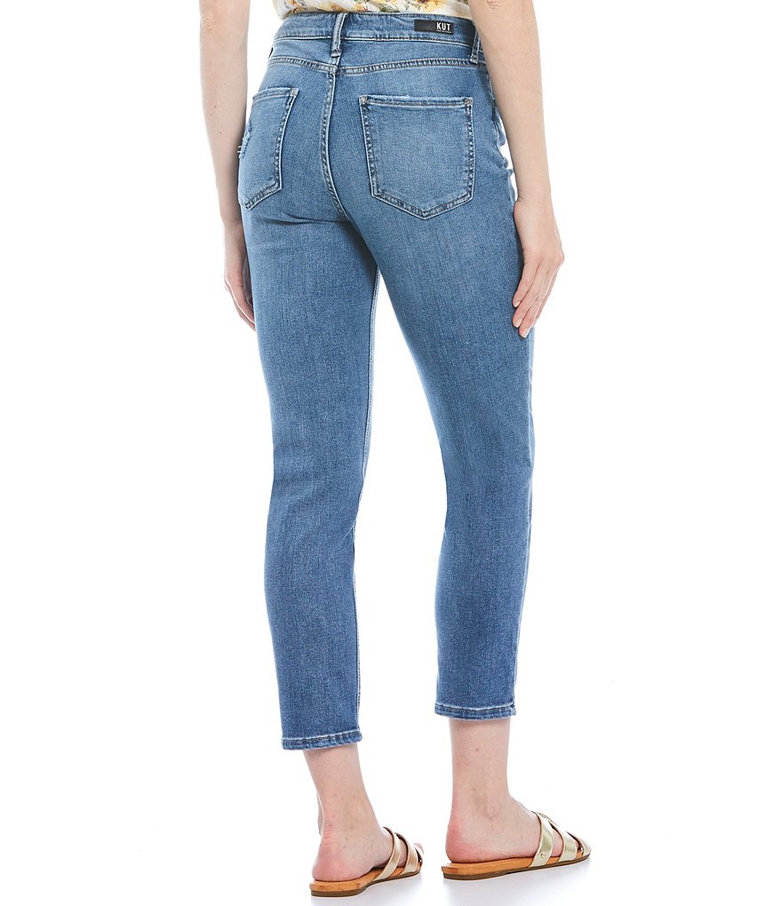 KUT from the Kloth Noemi High Rise Fab Ab Fit Technique Straight Leg Crop Ankle Jeans