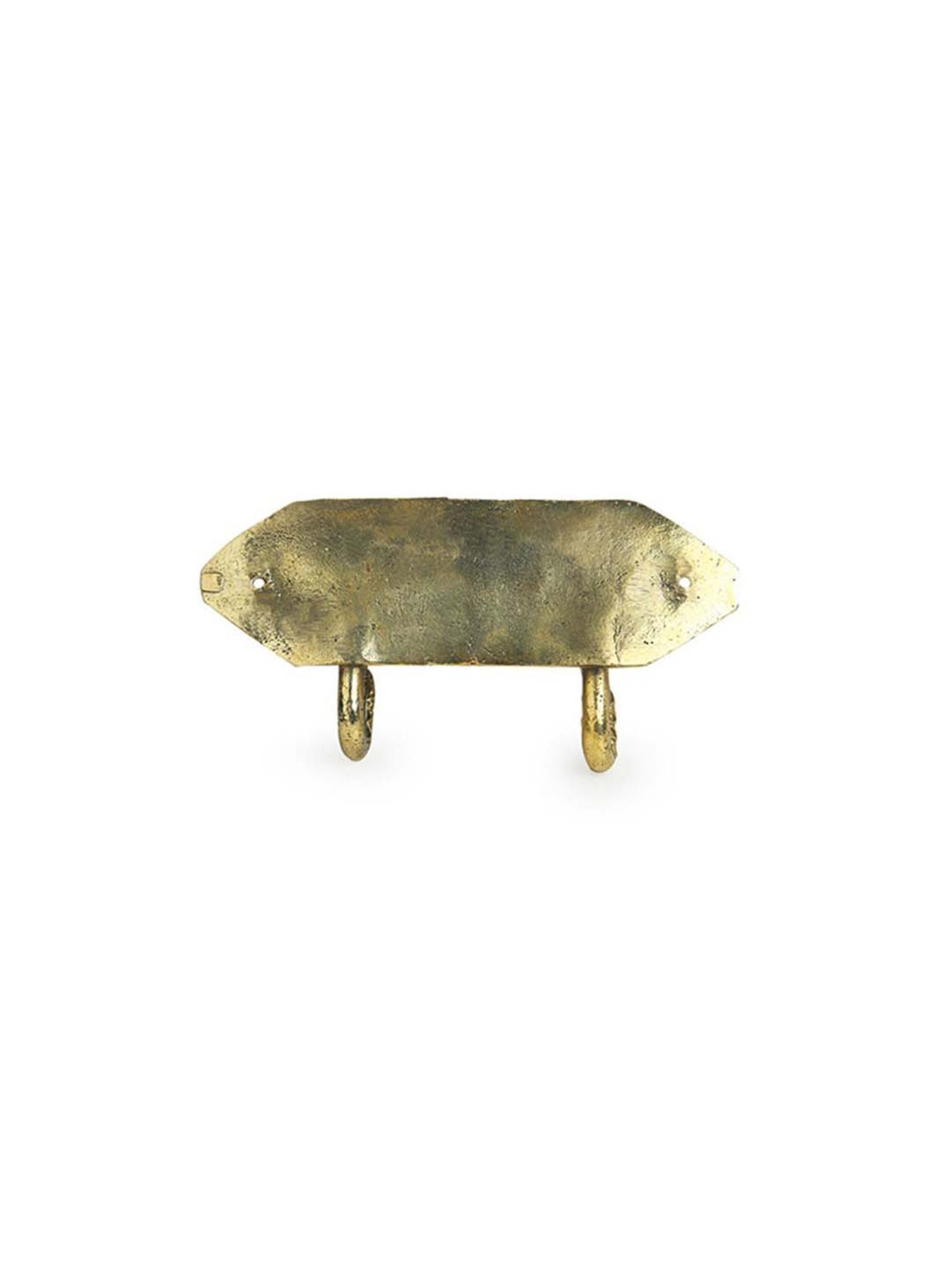 ExclusiveLane 'Tribal Elephanta Hooks' Brass Wall Cloth & Towel Hanger Handmade in Dhokra Art