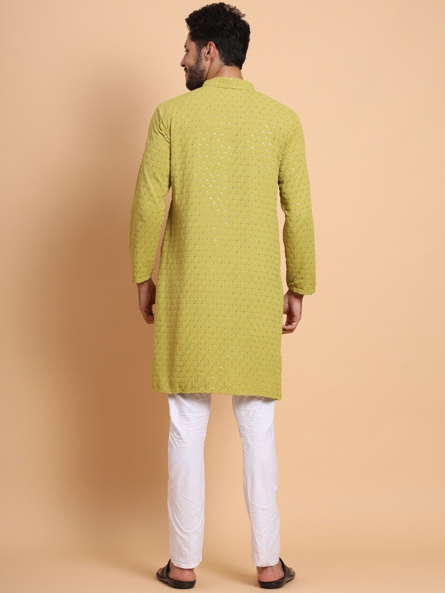 SWAGG INDIA Green Regular Fit Embroidered Kurta