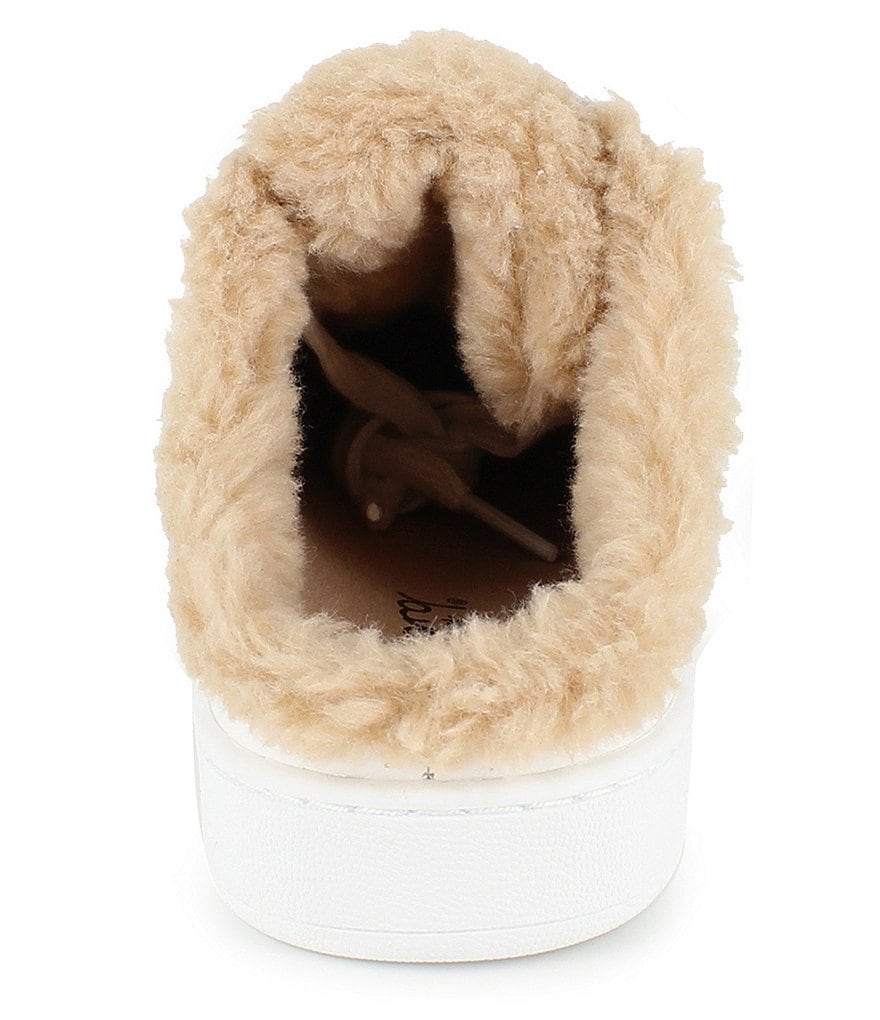 Splendid Frieda Leather Faux Fur Shearling Lined Sneaker Mules