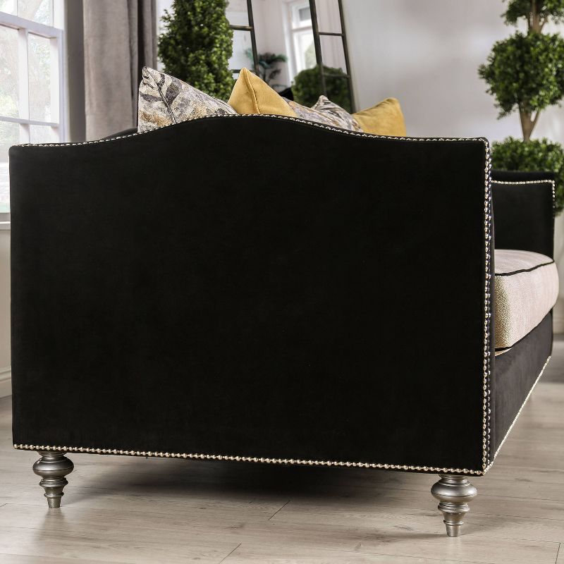 2pc Mariposa Transitional Loveseat and Sofa Set Black/Beige/Yellow - HOMES: Inside + Out