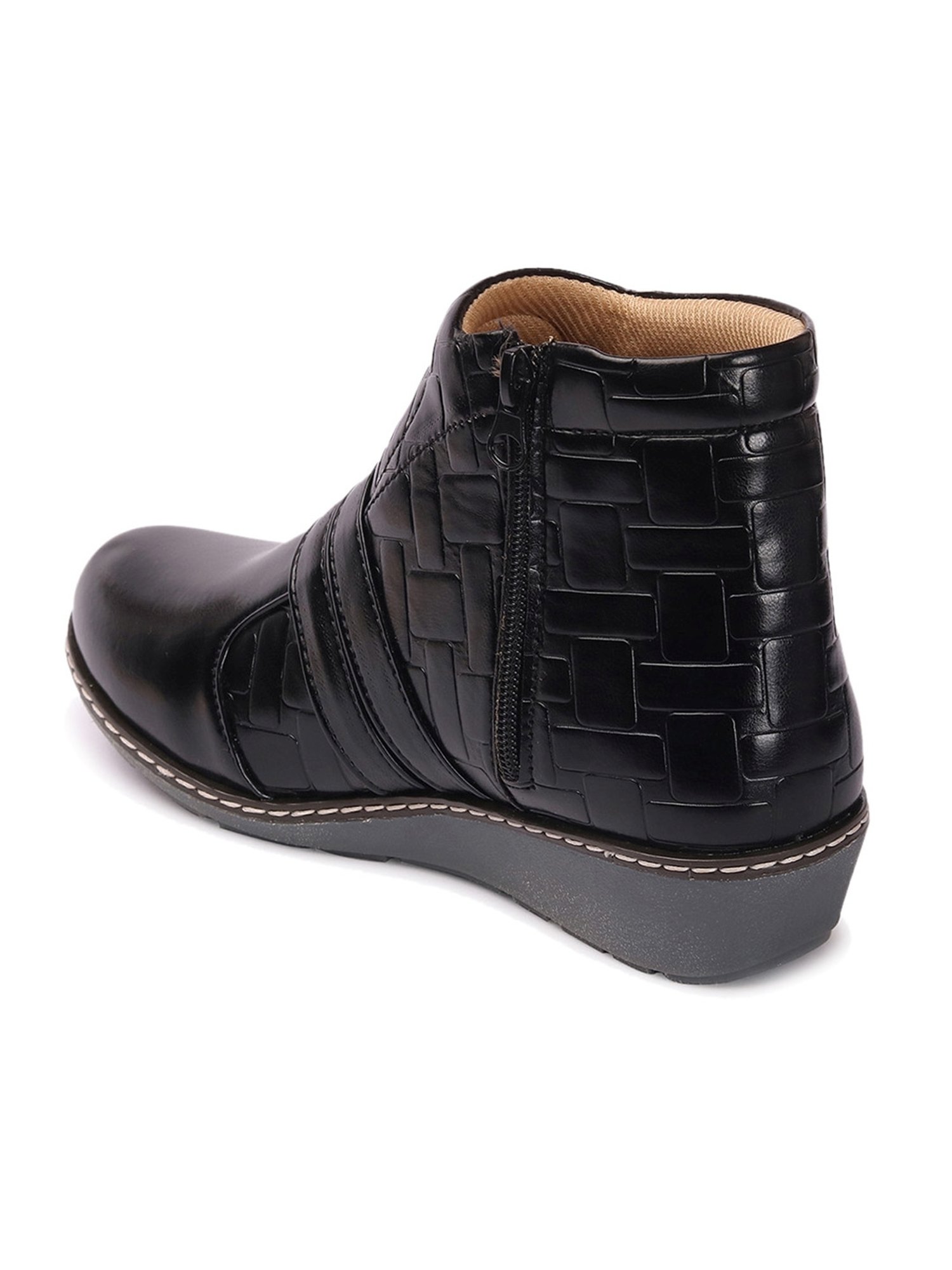 Iconics Women's Black Wedge Booties