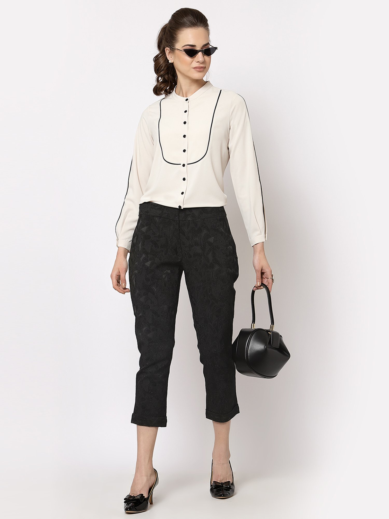 Office & You Off White Full Sleeves Shirt