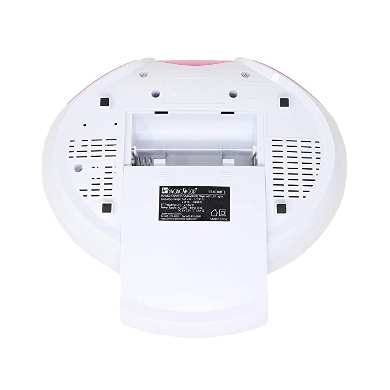 CD Player Boombox, CD/CD-R/CD-RW, Portable w/Bluetooth, USB, AM/FM Radio, Aux Line-Input, Headset Jack, Foldable Carrying Handle and LED Light (Phantom Black)