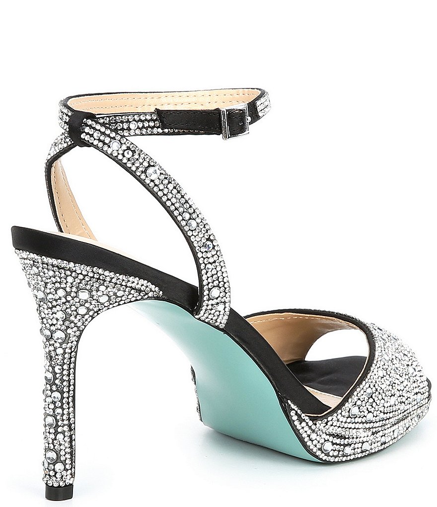 Blue by Betsey Johnson Suni Rhinestone Ankle Strap Dress Sandals