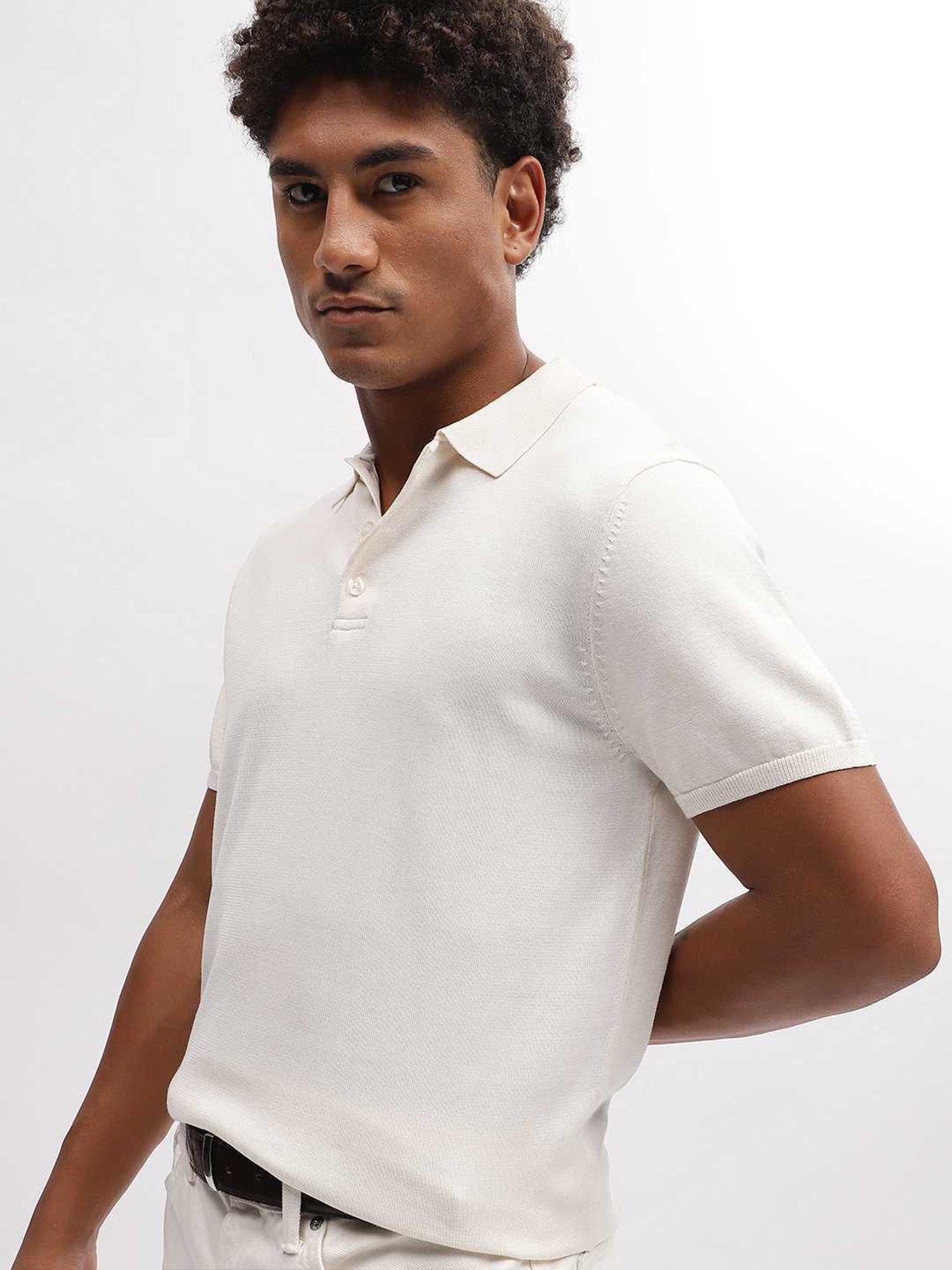 Bruun & Stengade White Regular Fit Polo T-Shirt