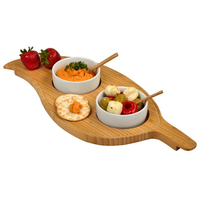 Picnic at Ascot Patented Bamboo Cheese & Charcuterie Board - Stores as a Compact Wedge- Opens to 13" Diameter