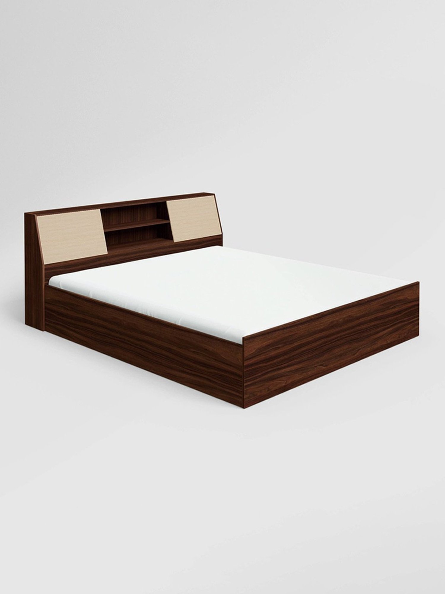 Godrej Interio Dawn Walnut Engineered Wood Queen Bed