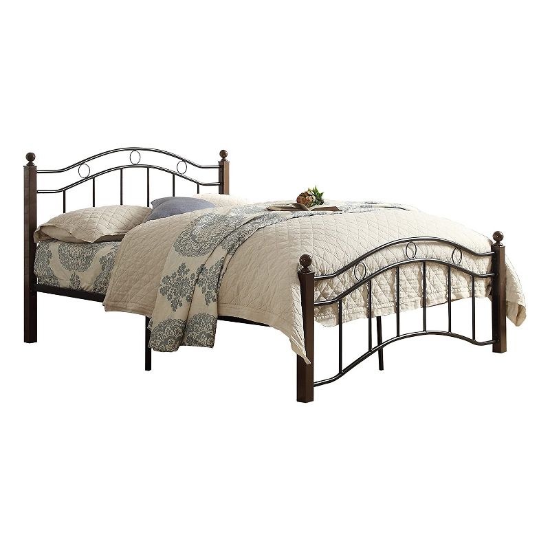 Homelegance Full Size Metal Averny Platform Bed Frame and Storage Space Below with Headboard and Footboard, Black