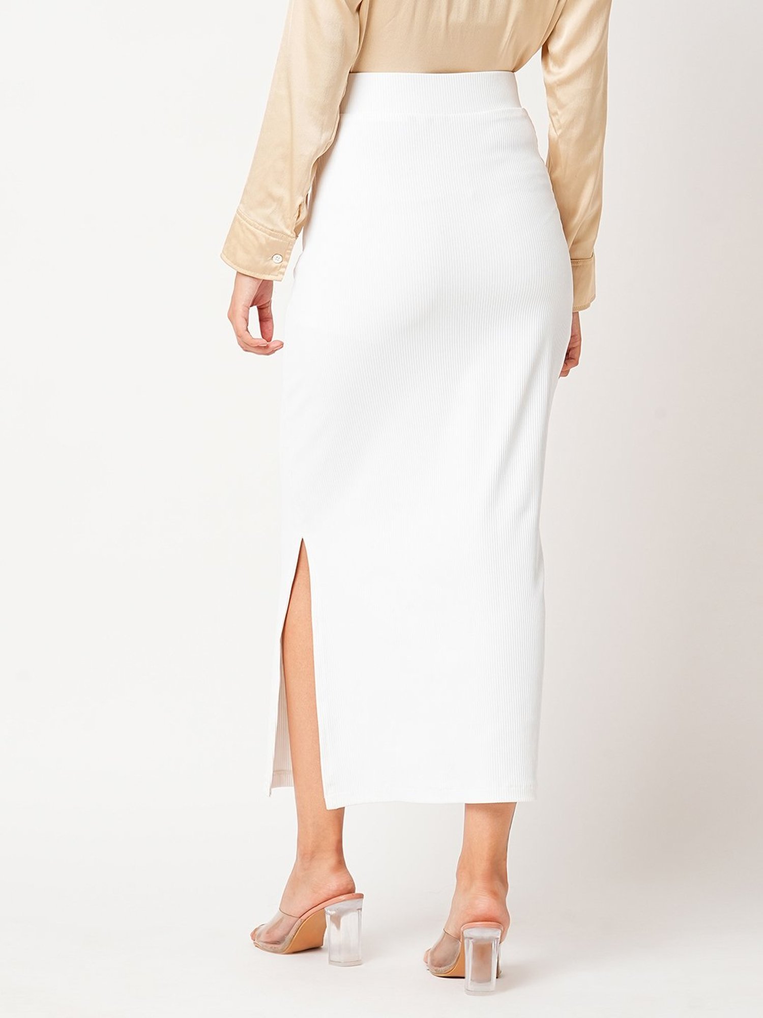 Globus White Midi Skirt