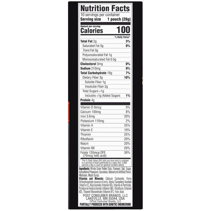 Better Oats 100 Calories Maple & Brown Sugar Whole Grain Instant Oatmeal with Flax - 10ct