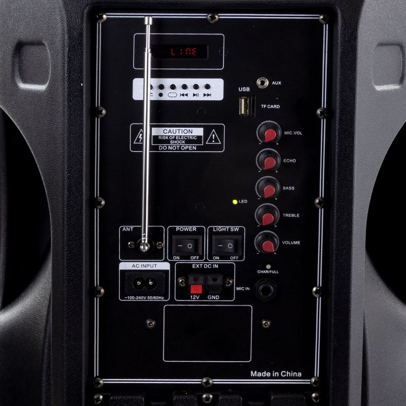 beFree Sound 15 Inch Bluetooth Rechargeable Party Speaker With Illuminating Lights