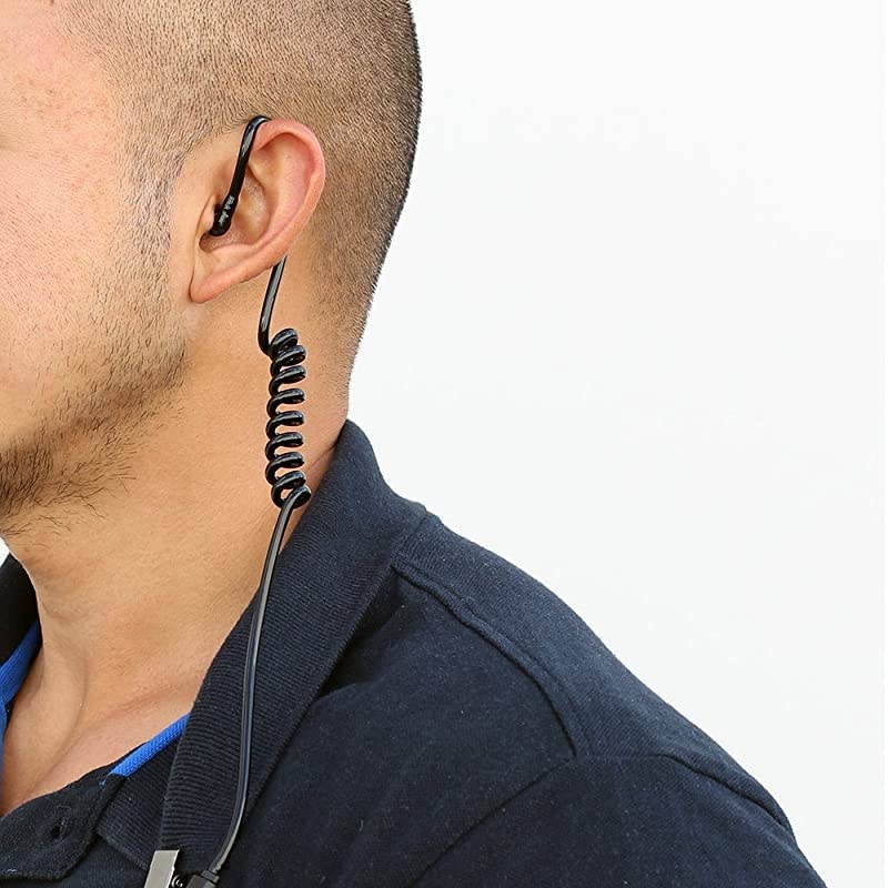 Twist On Replacement Black Coiled Acoustic Tube for TwoWay Radio Surveillance and Listen Only Earpiece 5 Pack