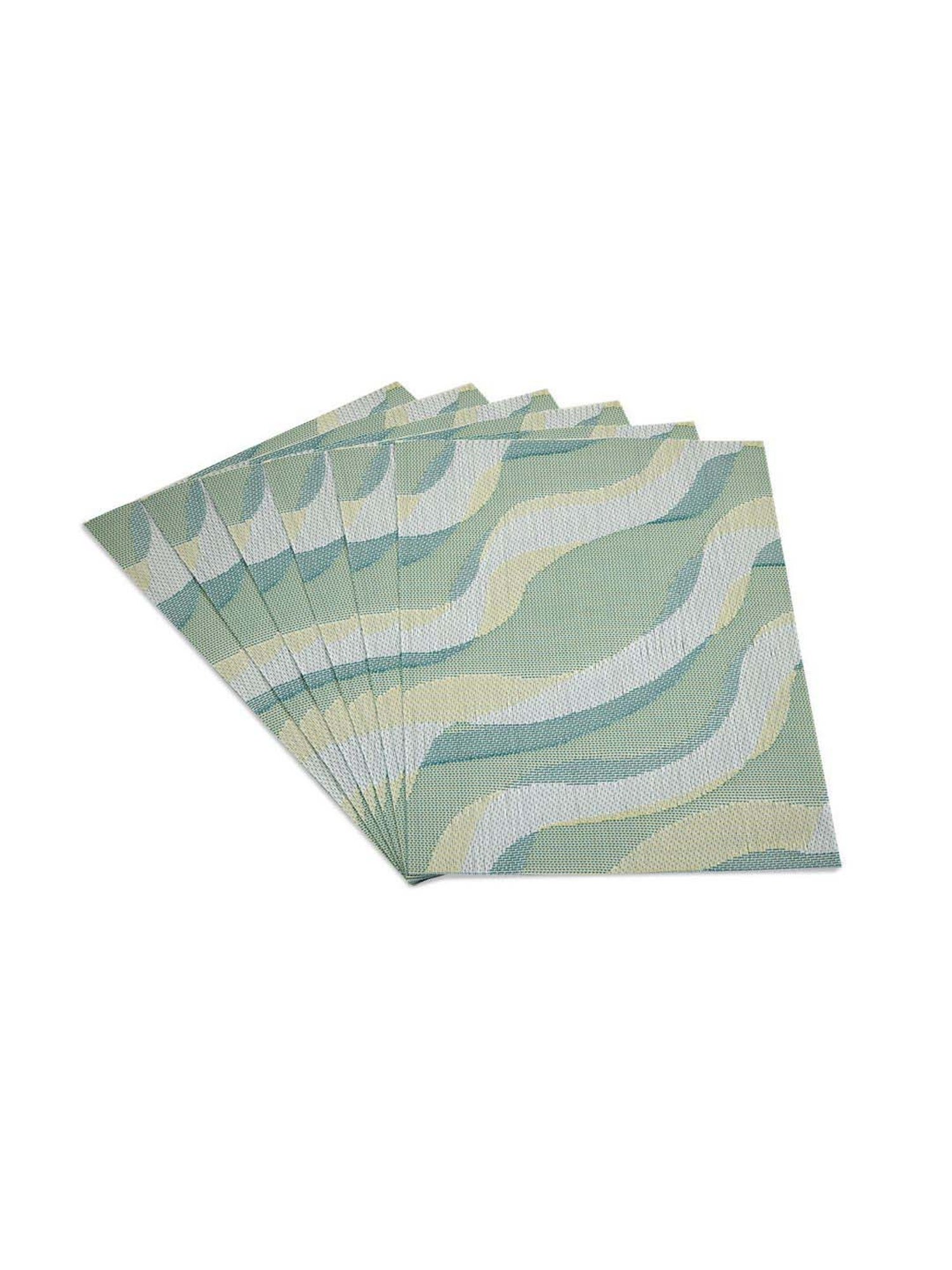 @home Green Pvc Abstract Design Table Placemat - Set of 6