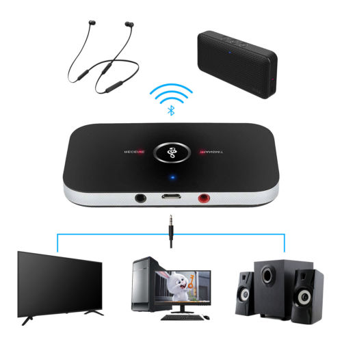2 in 1 Bluetooth 4.1 Transmitter & Receiver Wireless A2DP Audio Adapter Aux 3.5mm Audio Player for TV/Home Stereo/Smartphone