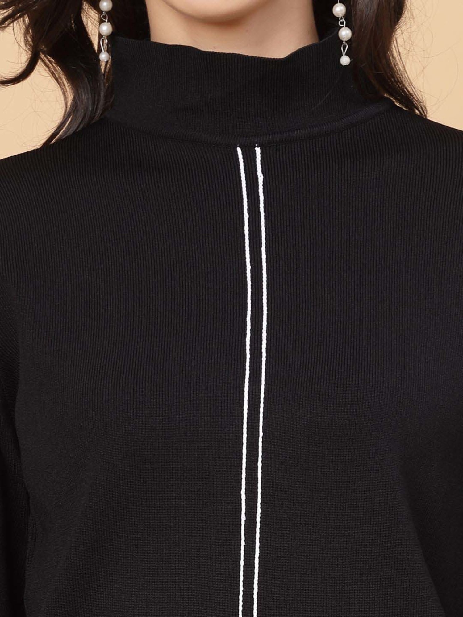 Mafadeny Black Striped T-Shirt Pants Set