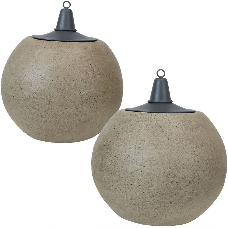 5.5" Petite Lantern Metal Table Torch Black - TIKI