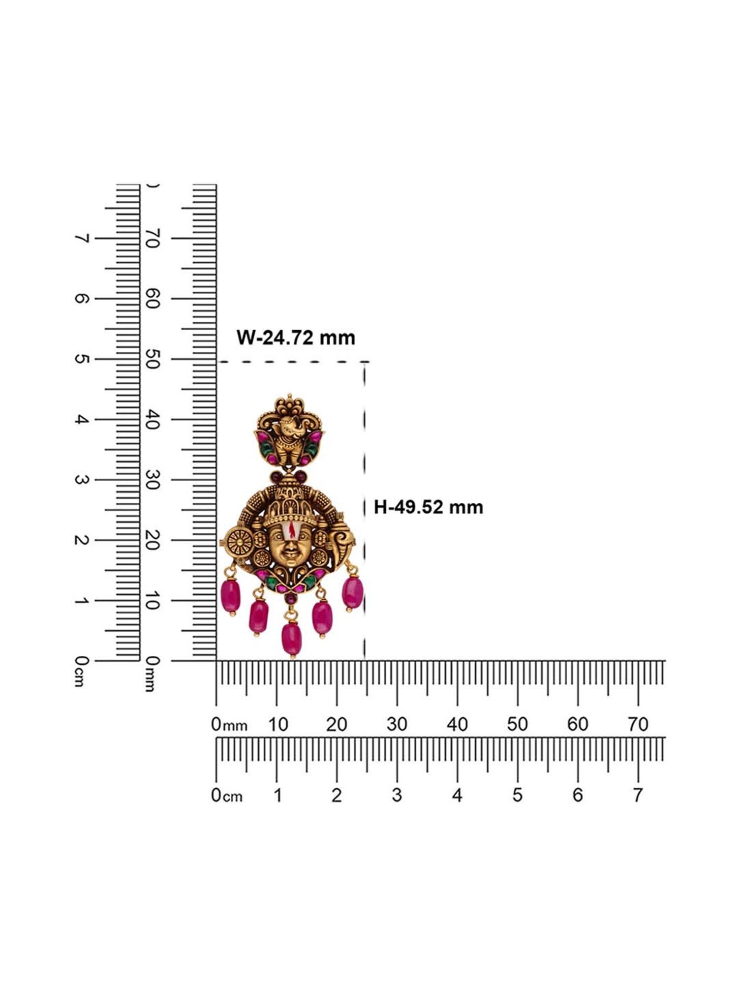 CKC Lord Balaji Face Gold Eardrops: Oxidized Finish