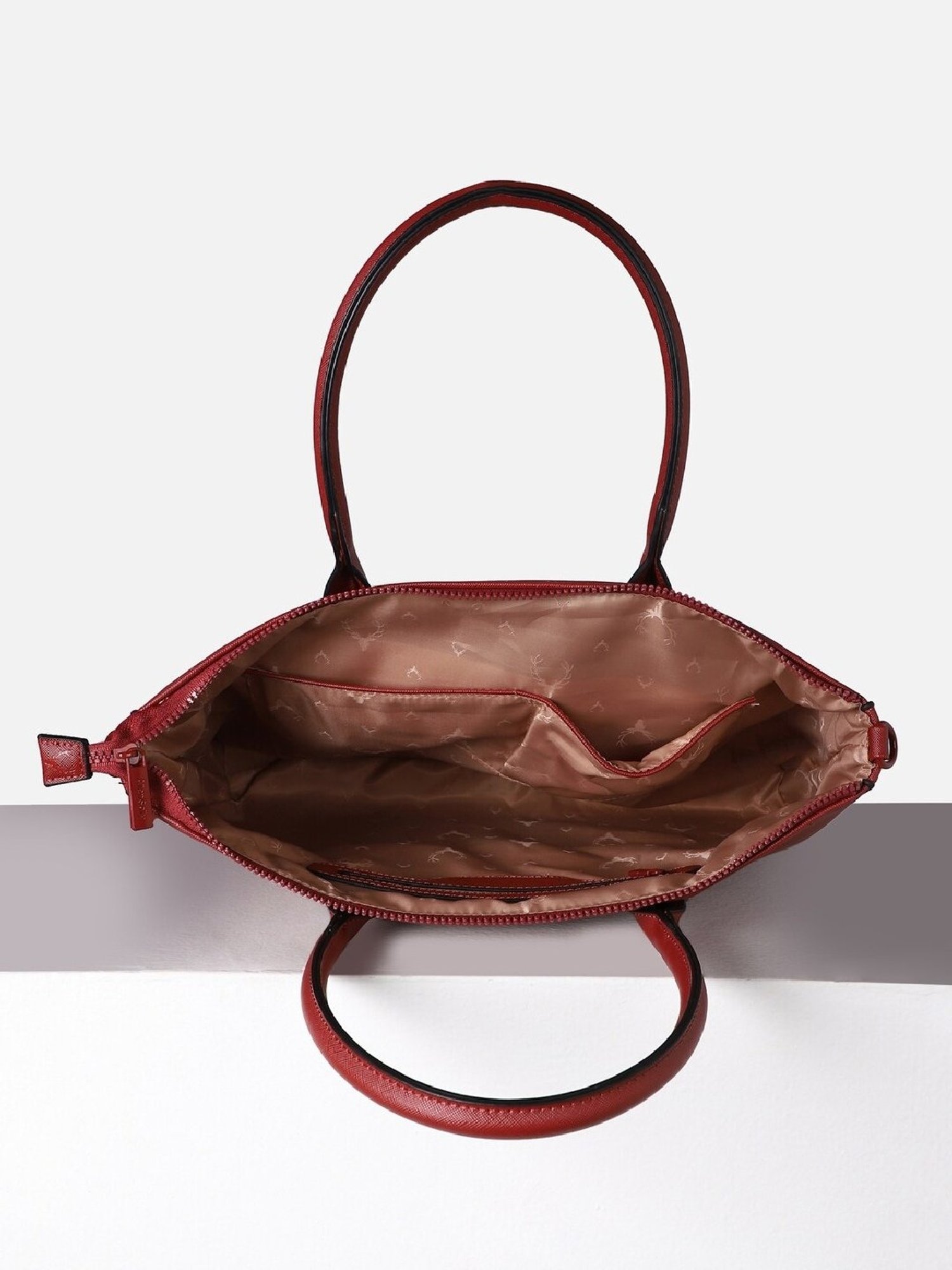 Allen Solly Maroon PU Laptop Messenger Bag