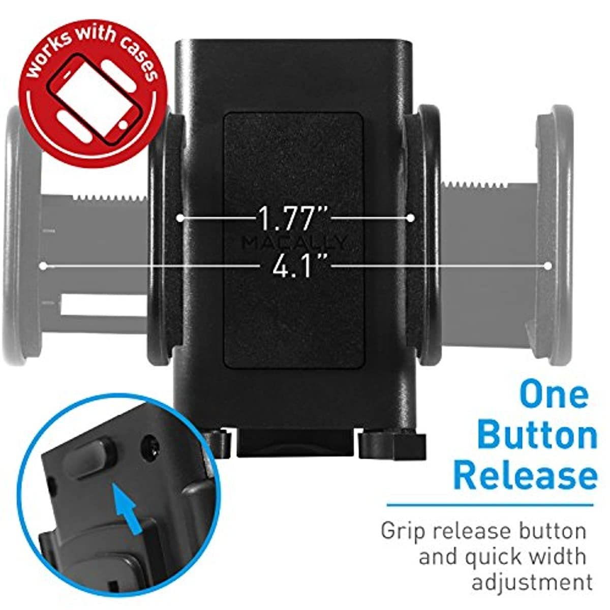 Macally Car Cd Slot Phone Holder Mount for iPhone Xs XS MAX XR X 8 Plus 7 7+ 6s Plus 6s 6 SE Samsung Galaxy S9 S9+ S8 Edge Note 5, Motorla Moto, Pixel, Xperia Cell Phones, GPS, etc. (MCDHOLDER)