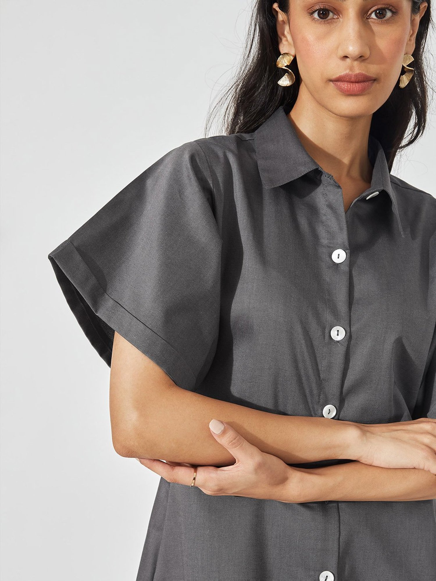The Label Life Charcoal Shirt Dress