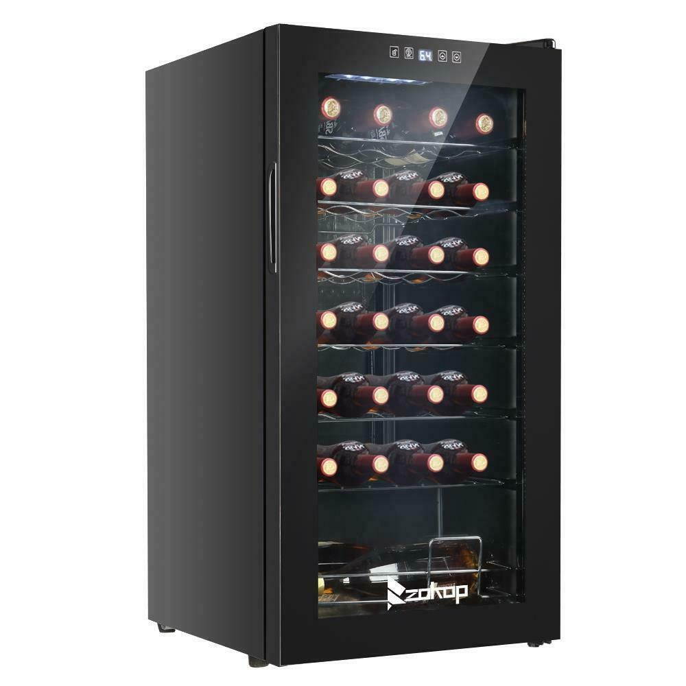 28 Bottle Mini Fridge Bar Wine Cooler Cabinet Beverage Refrigerator Black