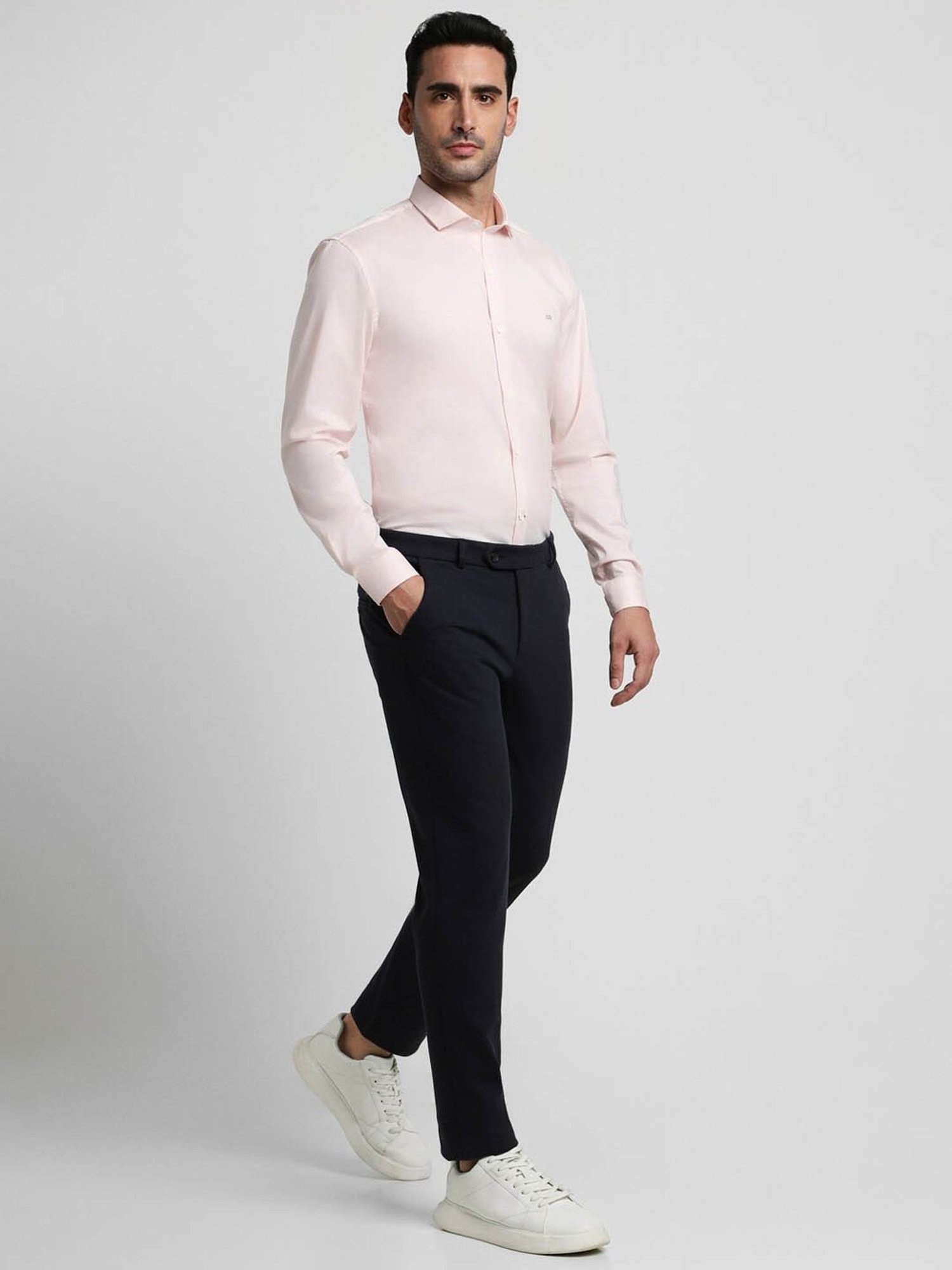 Peter England Perform Black Slim Fit Trousers