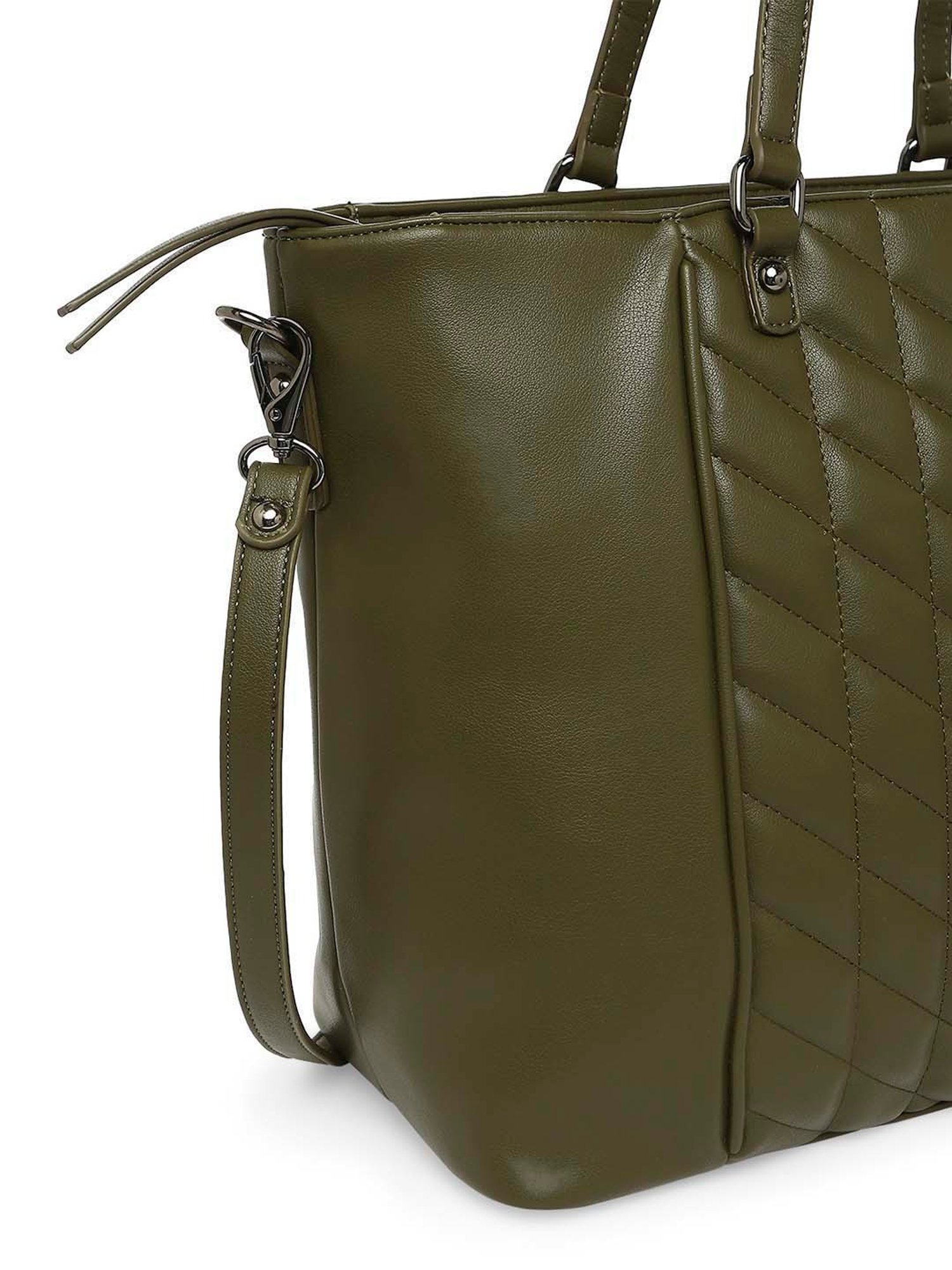 Marina Galanti Olive Quilted Medium Tote Handbag