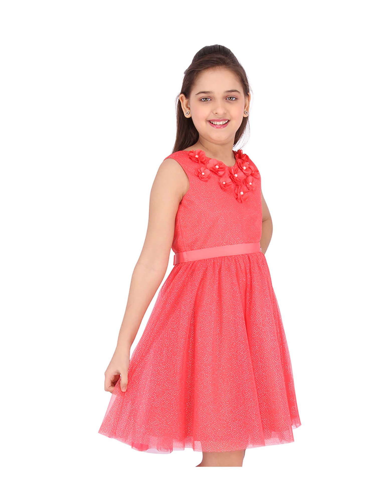Cutecumber Kids Coral Embellished Dress
