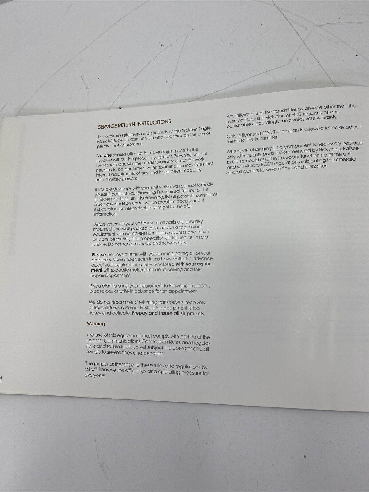 Browning Golden Eagle Mark IV Owners Manual Operating Instructions NEW OLD STOCK