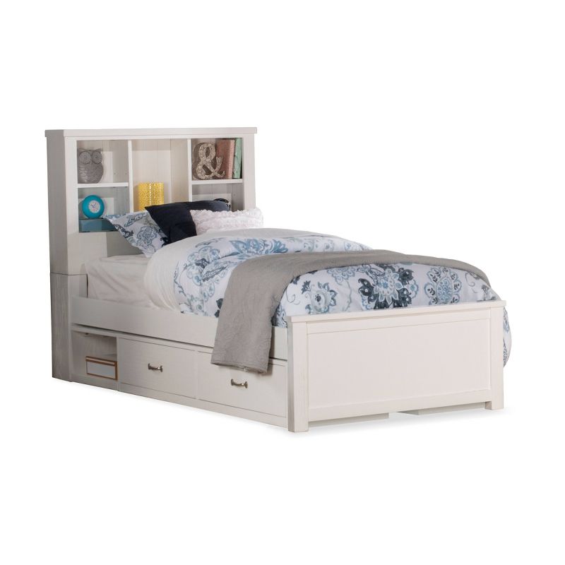 Kids' Twin Highlands Bookcase Bed with Storage Unit White - Hillsdale Furniture