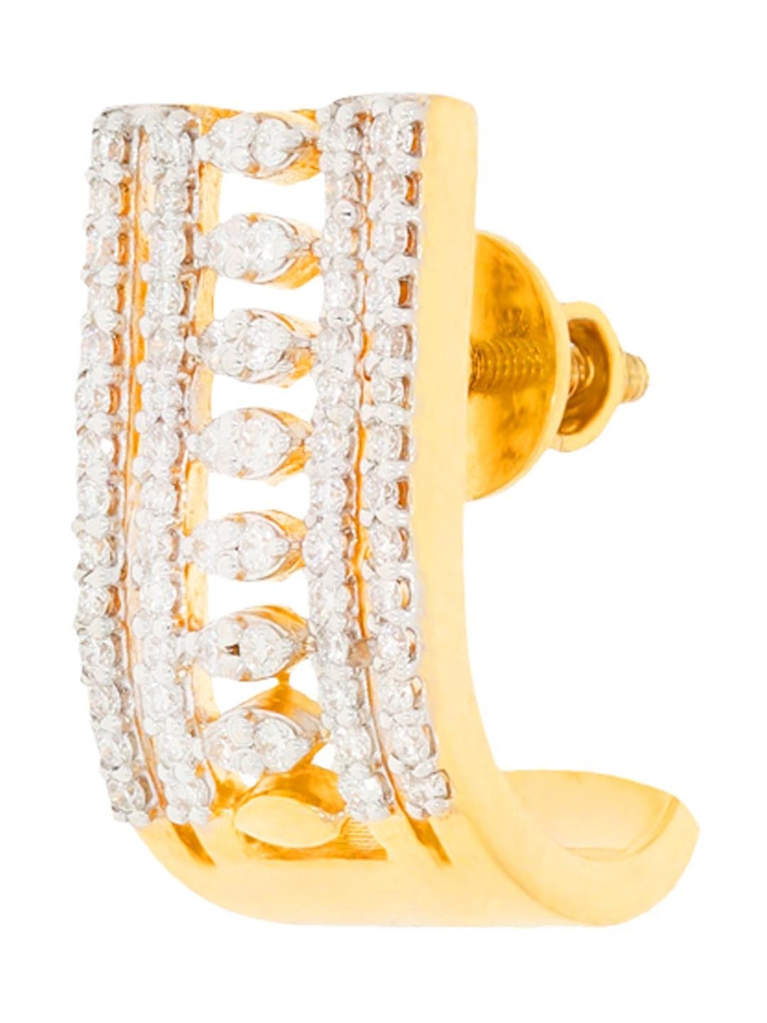 P.C. Chandra Jewellers 18 kt Gold & Diamond Earrings