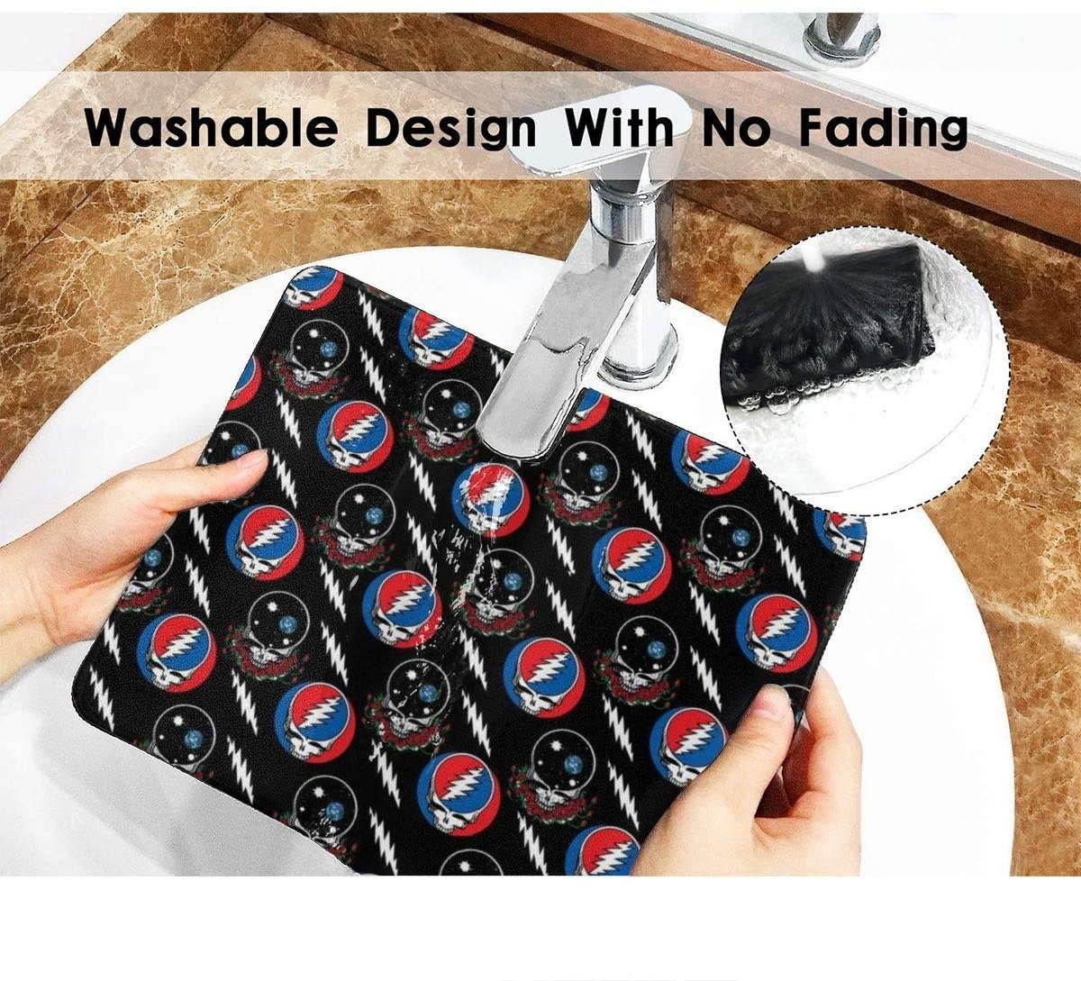 Colorful Grateful Skull Mousepad Anti-Slip Mouse Pad Mat Mice Mousepad Desktop Mouse Pad Laptop Mouse Pad Gaming Mouse Pad Dead Skulls Printed 7.1x8.7 inches/11.8x9.85 inches