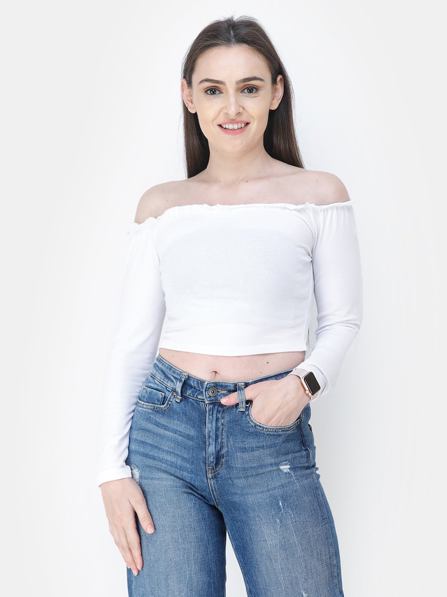 Cation White Crop Top