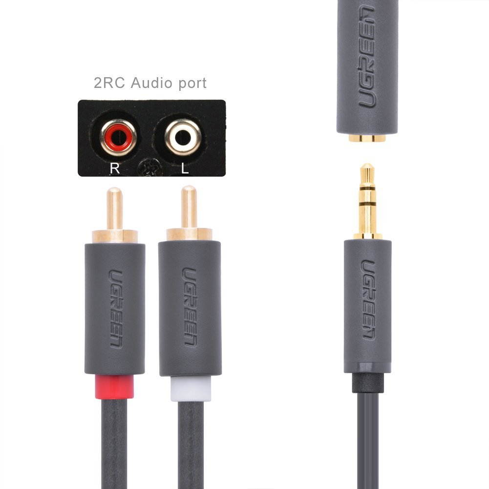 3.5mm Stereo jack Female to 2RCA Male Audio Cable 20CM for connecting iPod, iPhone, iPad, smartphones, tablets and mp3 players,MP3,Home theater Gold Plated(10561)