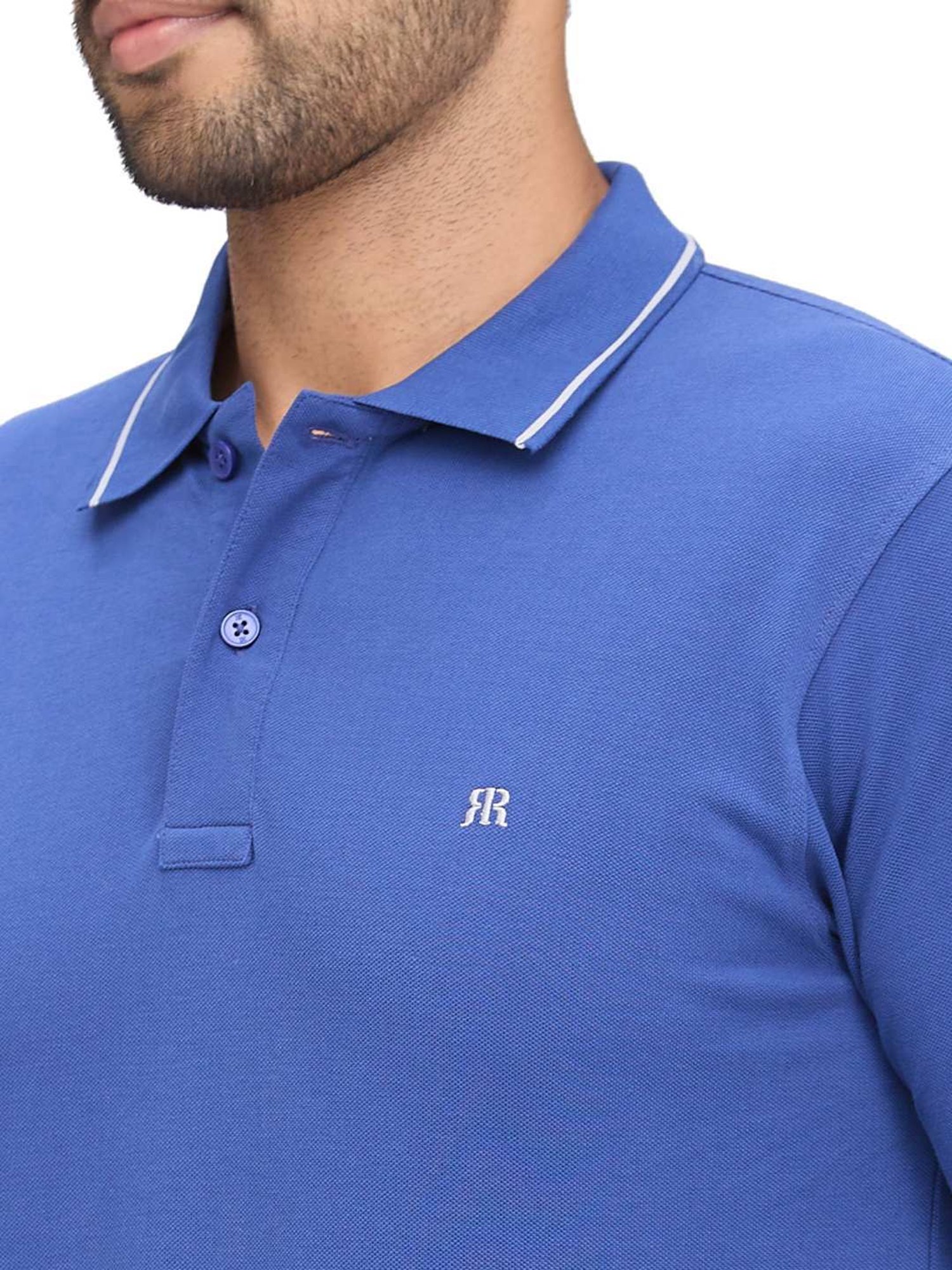 Raymond Blue Slim Fit Polo T-Shirt