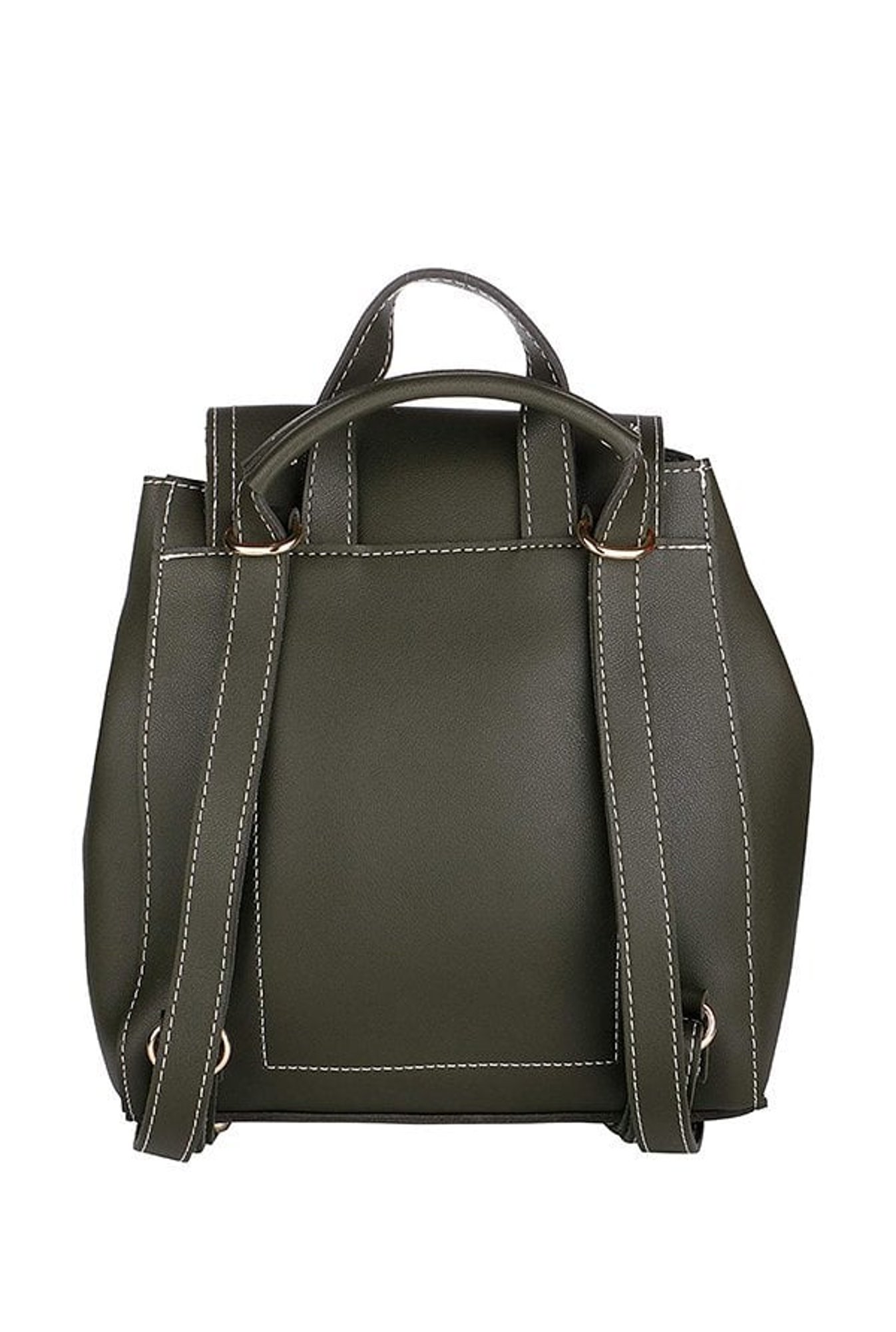 Gio Collection Olive Green Stitched Backpack