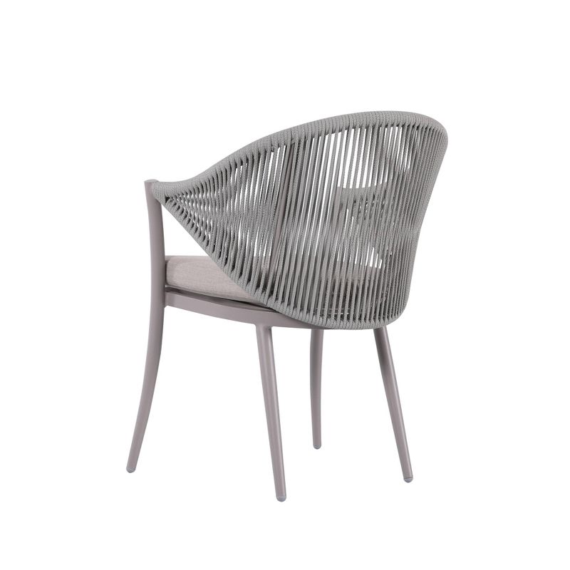 7pc Outdoor Aluminum Rope Dining Set Brown - Nuu Garden