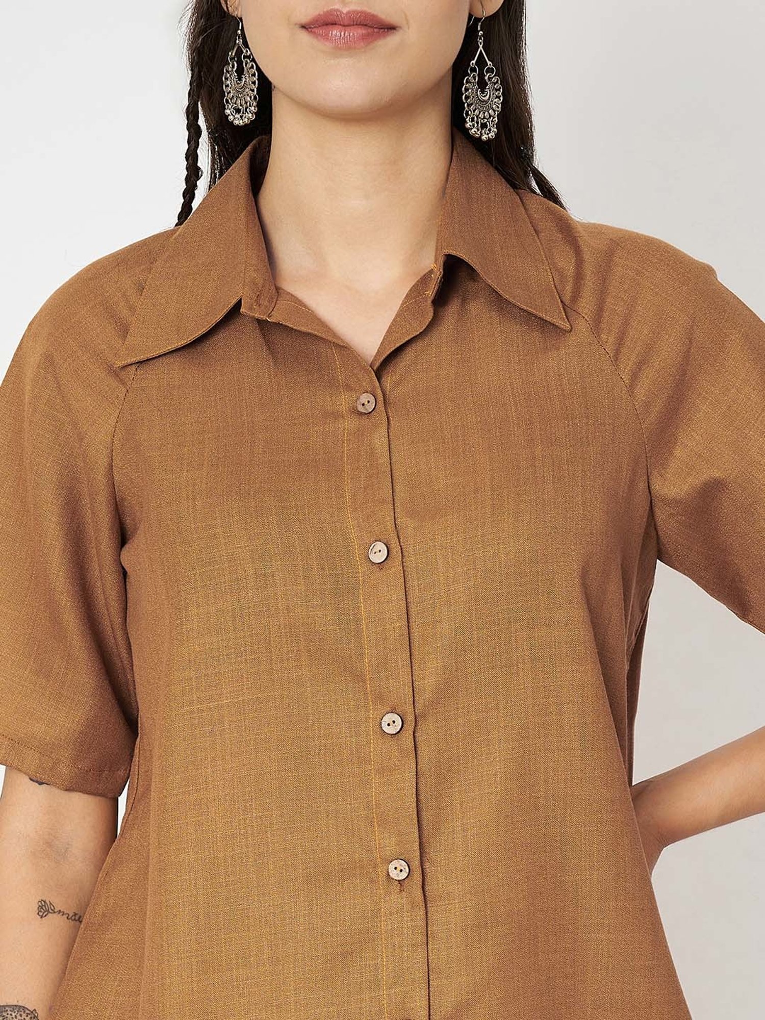 9rasa Mustard Shirt & Dhoti Set