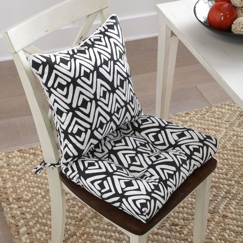 Set of 2 Fearless Ink Reversible Chair Pad - Pillow Perfect