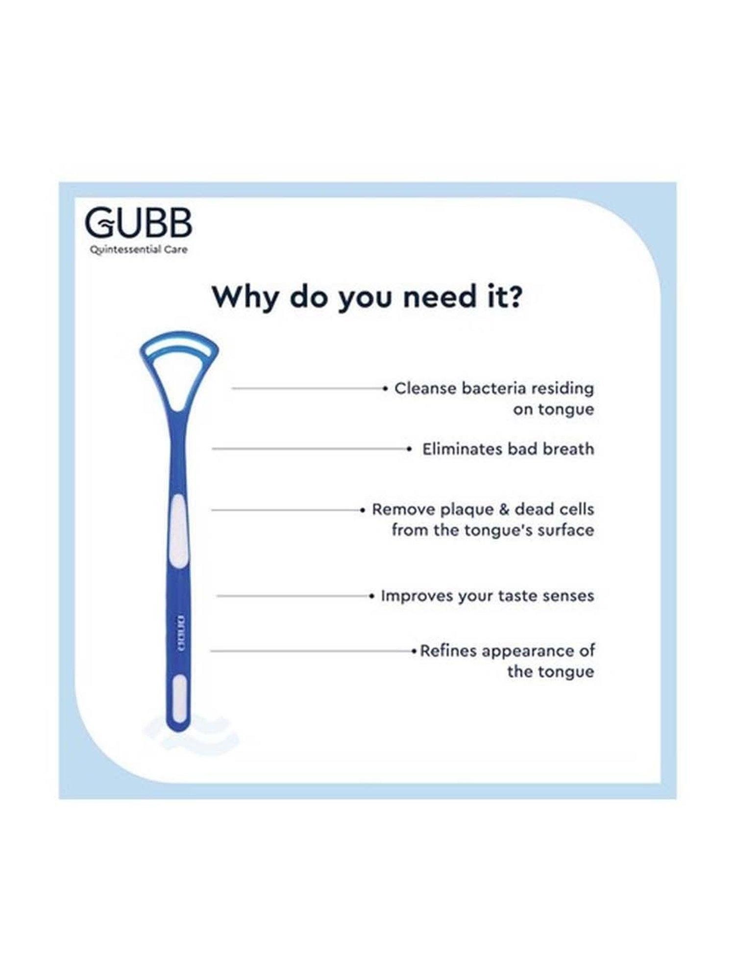GUBB Plastic Tongue Cleaner - 2 Pcs