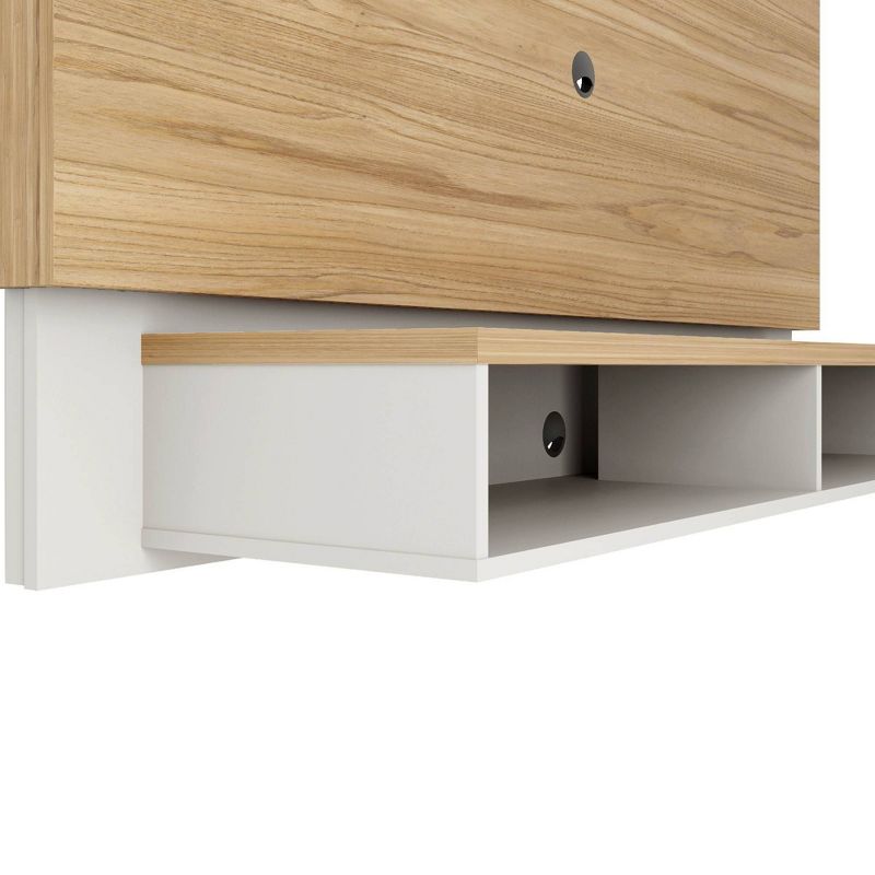 60" Brill Floating Entertainment Center Cinnamon/Off White - Manhattan Comfort