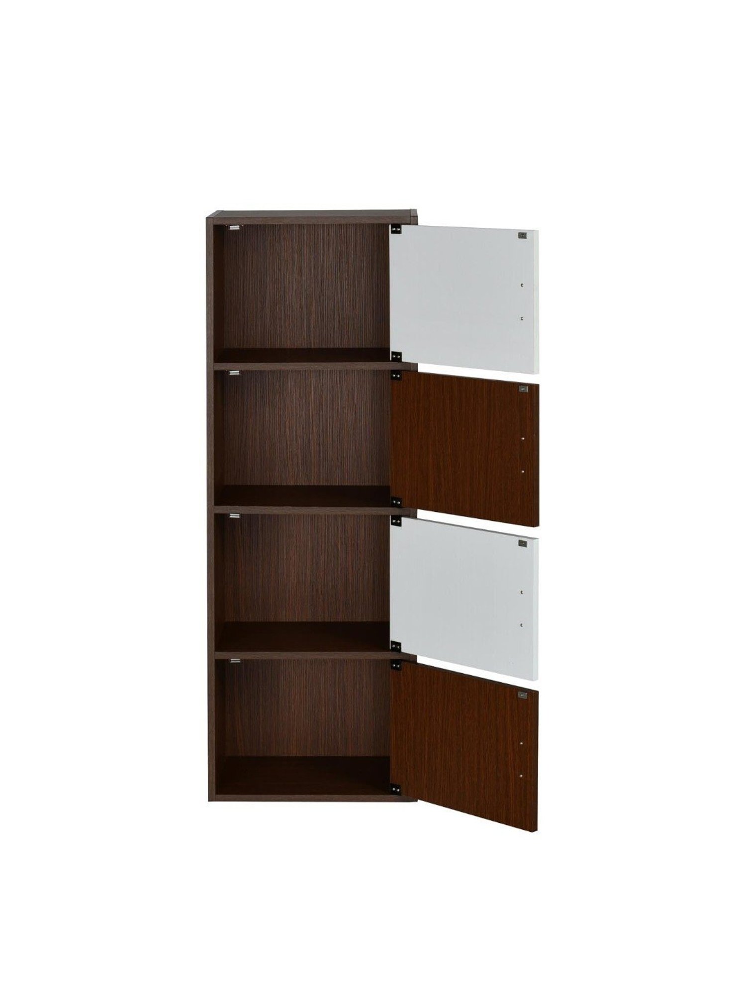 Nilkamal Sear Urban Walnut & Oak White Engineered Wood 4 Tier Storage Cabinet
