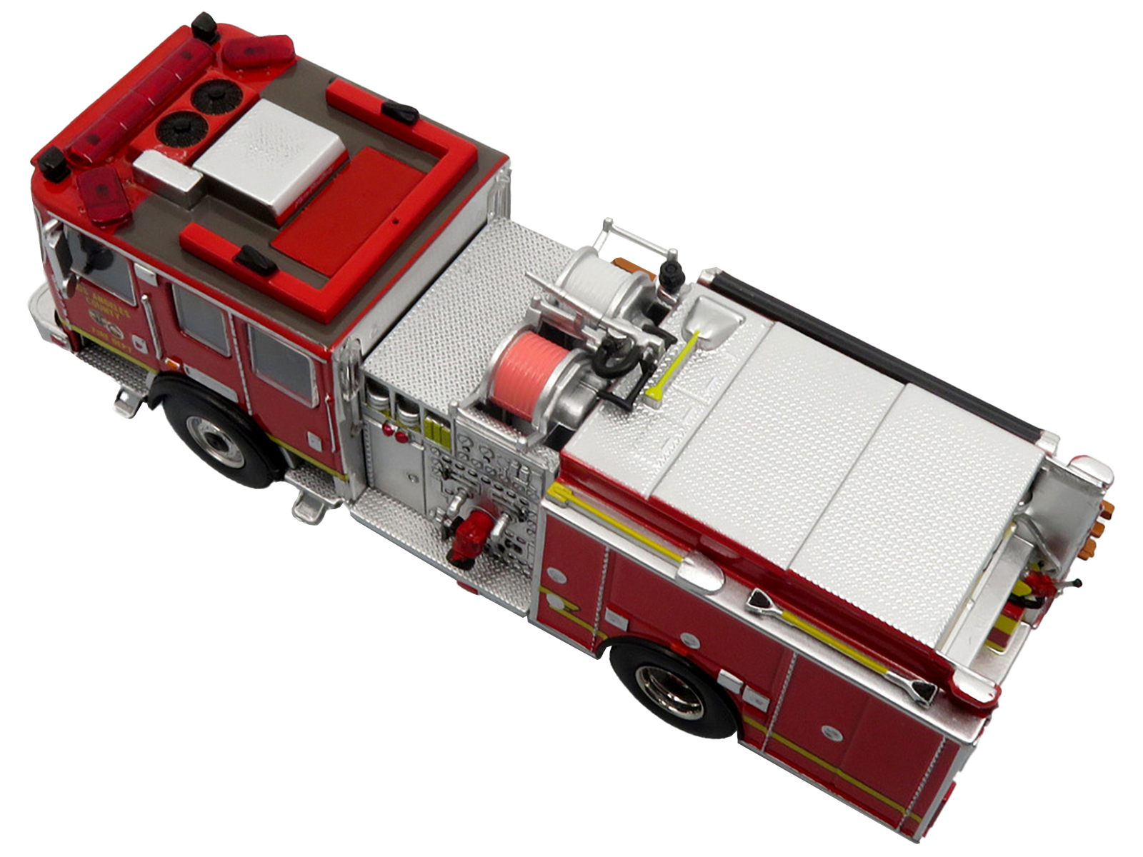 1973 Ward LaFrance Fire Engine "Los Angeles County Fire Department Engine 51" Red "5 Alarm" Series Limited Edition 1/87 (HO) Diecast Model by Iconic Replicas
