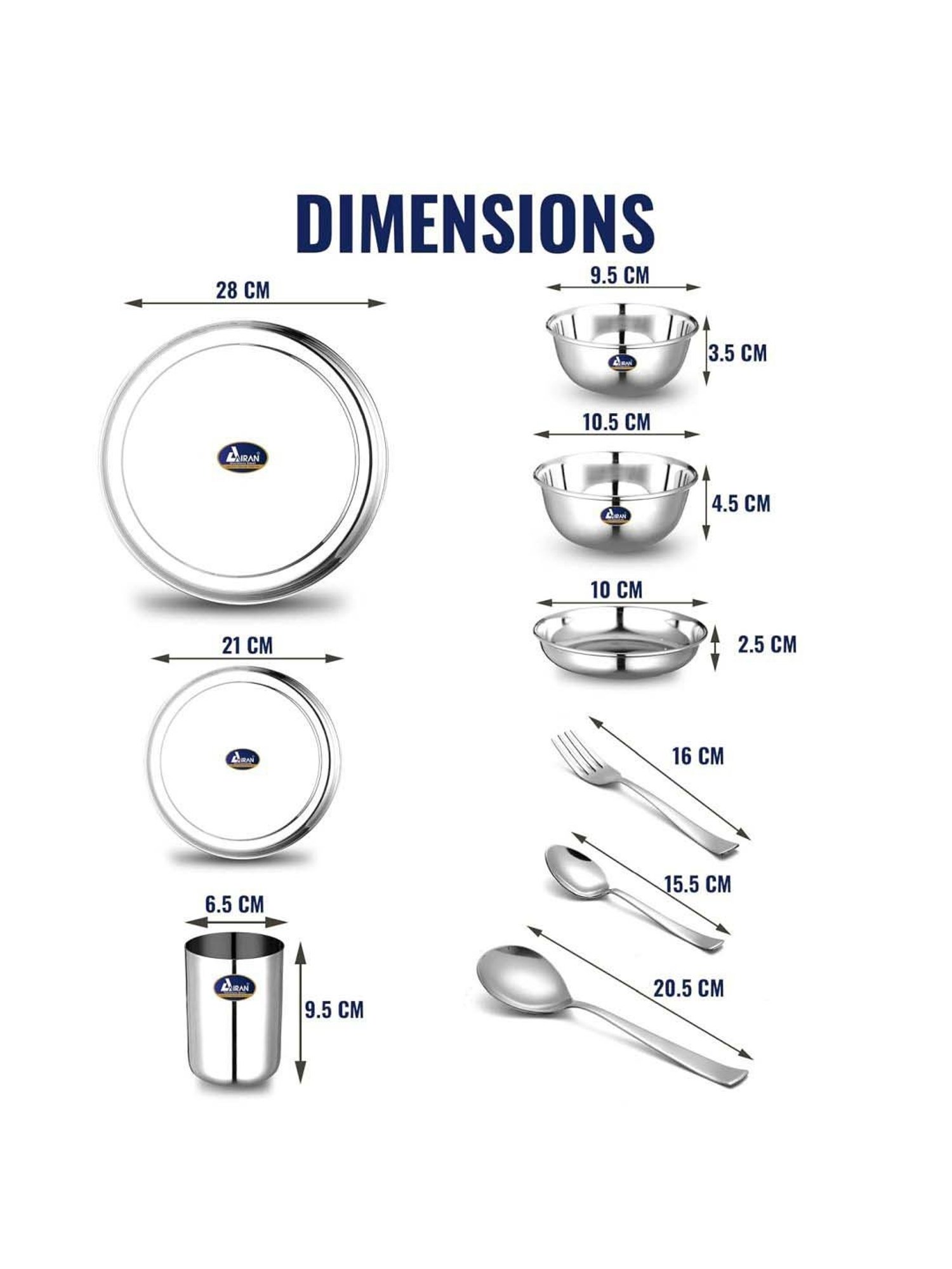 Airan Silver Stainless Steel 50 Pcs Dinner Set
